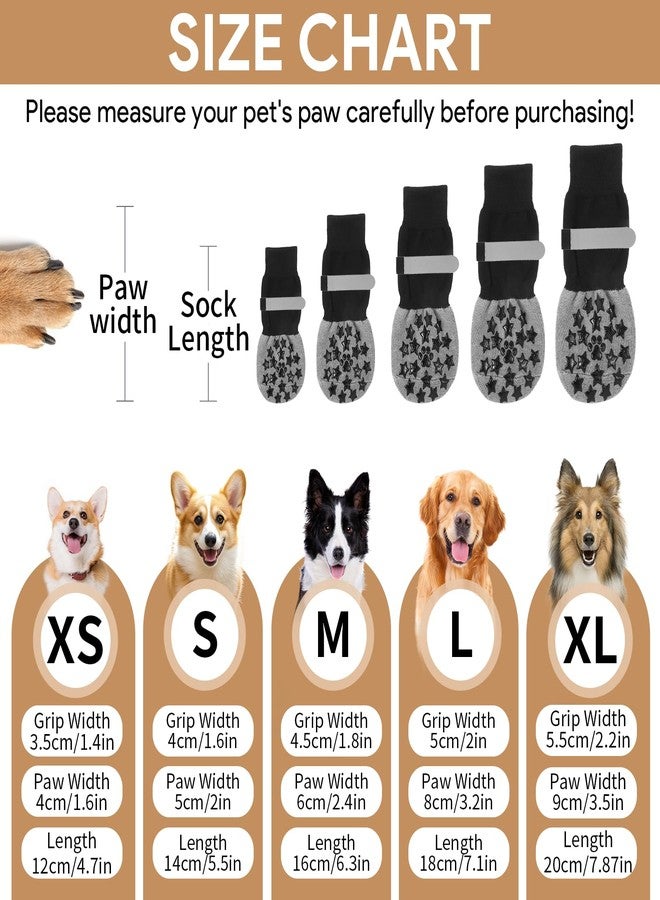 Hoohnnaa Dog Socks to Prevent Licking Paws, 2 Pairs Dog Grippy Socks for Hardwood Floors Anti Slip, Paw Covers to Prevent Licking for Senior Small Medium Large Dogs for Indoor Hardwood Floors (M) - Image 2